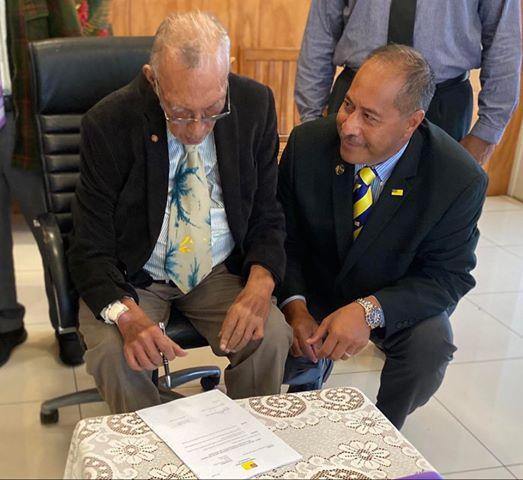 Niue PM and Minister NR signing regulations