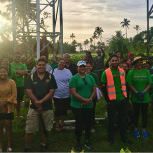 Youth, town officers and staff from the Ministry of Lands and Natural Resources prepare to clean water supply and reservoir stations in Hihifo. 21 November 2020.