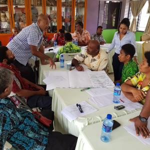 WWF-Pacific's Metui Tokece providing guidance to participants during the Ridge to Reef workshop.jpg