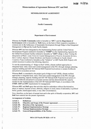 Memorandum of Agreement Fiji