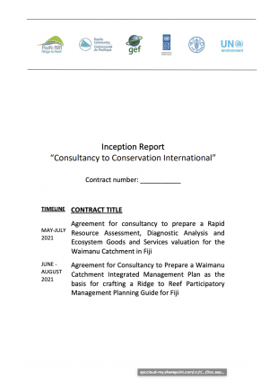 Inception Report “Consultancy to Conservation International